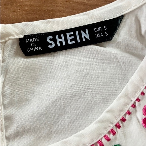 SHEIN 100% Cotton Embroidered Sleeves Top - Picture 4 of 14